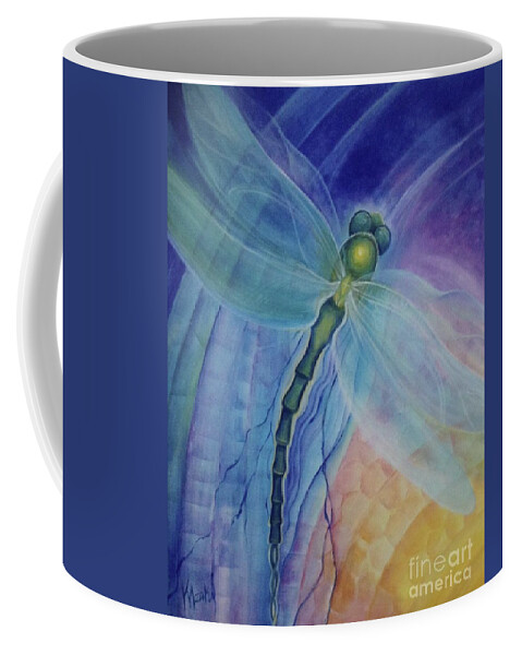 Dragonfly Coffee Mug featuring the painting Light Healer by Kristine Izak