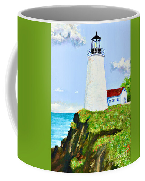 Lighthouse Coffee Mug featuring the painting Light House View by Mary Scott
