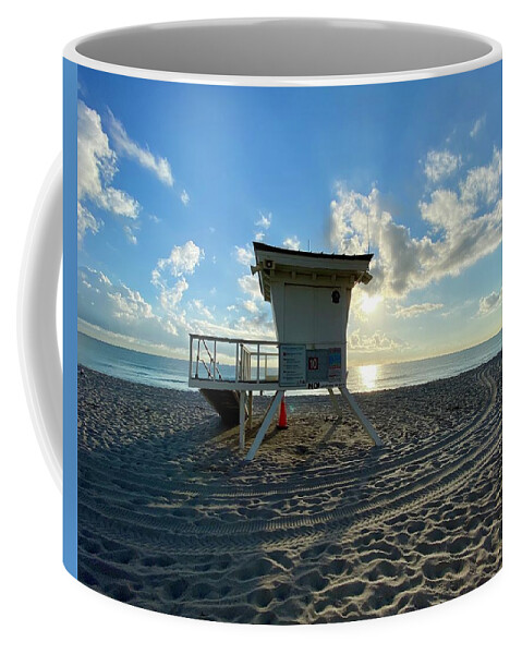 Beach Coffee Mug featuring the photograph Light up the tower by Michael Albright