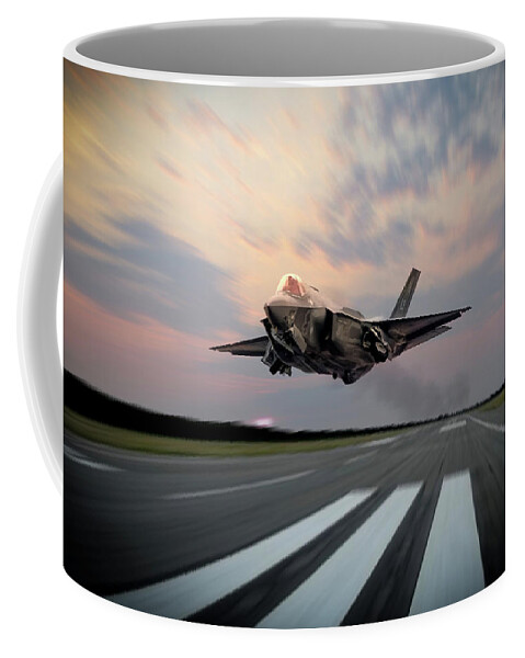 F-35 Lightning Ii Coffee Mug featuring the digital art Lightning Launch by Airpower Art