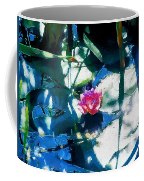 Lily Coffee Mug featuring the mixed media Lily in the Shallows by Christopher Reed