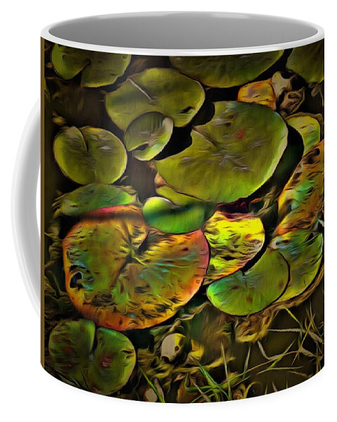 Lily Coffee Mug featuring the mixed media Lily Pads by Christopher Reed