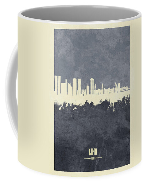 Lima Coffee Mug featuring the digital art Lima Peru Skyline #89 by Michael Tompsett