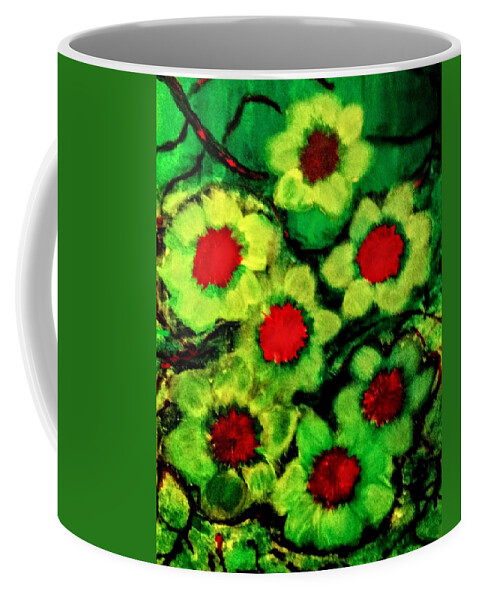 Lime Coffee Mug featuring the painting Lime Flower by Anna Adams