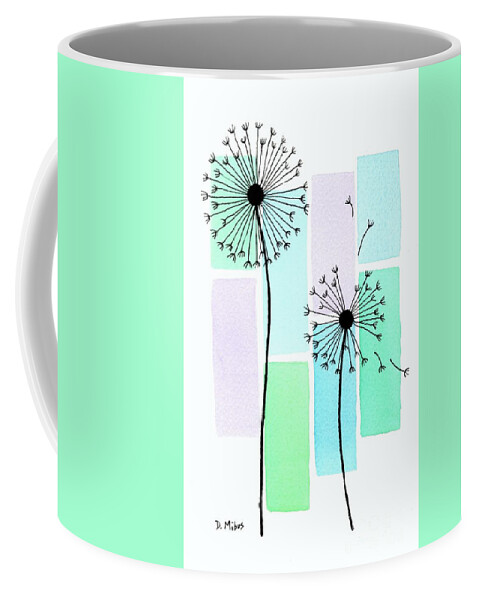 Mid Century Botanical Coffee Mug featuring the painting Line Drawing Botanical 4 by Donna Mibus