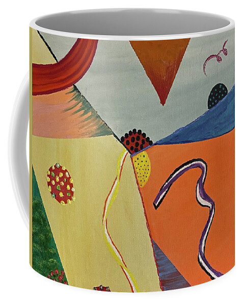 Abstract Coffee Mug featuring the painting Lines and Circles by Lisa White