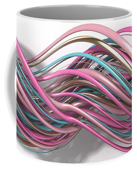 Abstract Coffee Mug featuring the digital art Lines and Curves 12 by Scott Norris