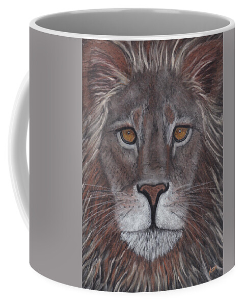 Lion Coffee Mug featuring the drawing Lion by Nicole I Hamilton