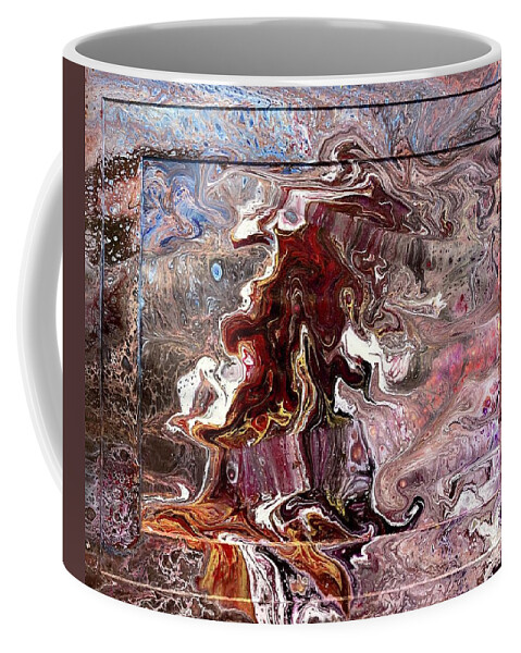 Acrylic Pour Coffee Mug featuring the painting Lion's Mouth by David Euler
