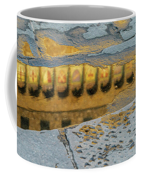 Plazzo Vecchio Coffee Mug featuring the photograph Liquid gold Reflection by Marian Tagliarino