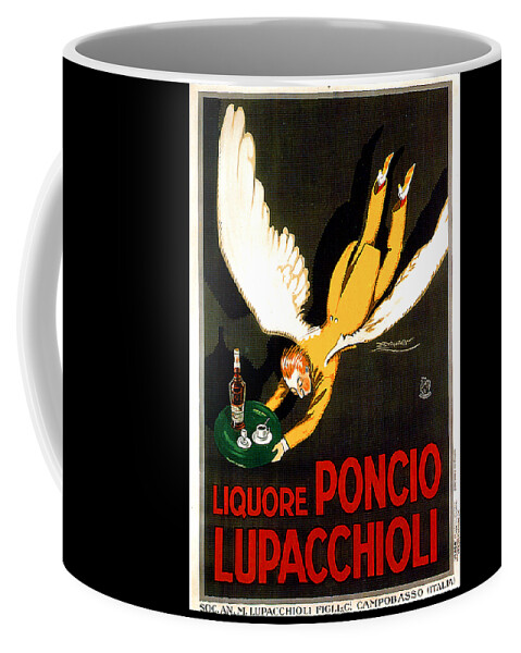 Liquore Poncio Lupacchioli Coffee Mug featuring the painting Liquore Poncio Lupacchioli Advertising Poster by Lucien Achille Mauzan