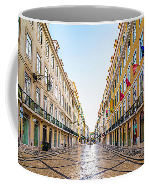 Lisbon Coffee Mug featuring the photograph Lisbon Street on Sunday by William Dougherty