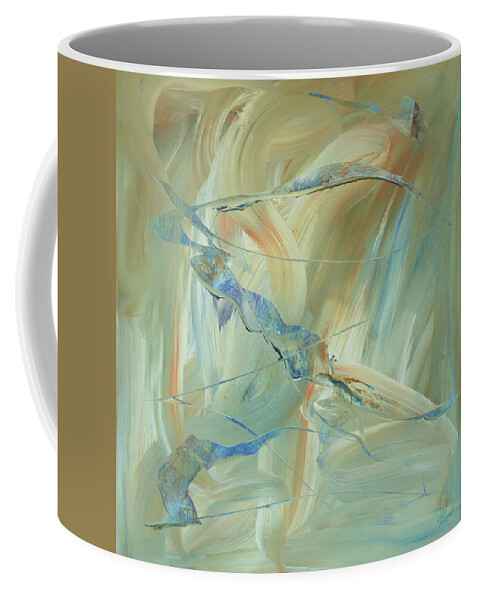 Abstract Coffee Mug featuring the painting Listen to the Music by Dick Richards