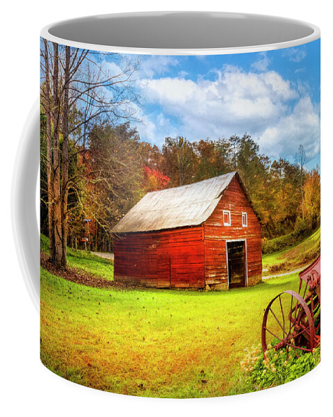 Barns Coffee Mug featuring the photograph Little Barn at the Farm in the Countryside by Debra and Dave Vanderlaan