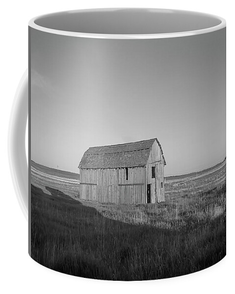 Barn Coffee Mug featuring the photograph Little Barn on the Wyoming Plains by Cathy Anderson