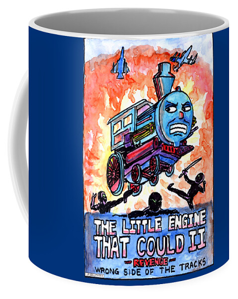 Engine Coffee Mug featuring the drawing Little Engine Wrong Side of the Tracks by Eric Haines