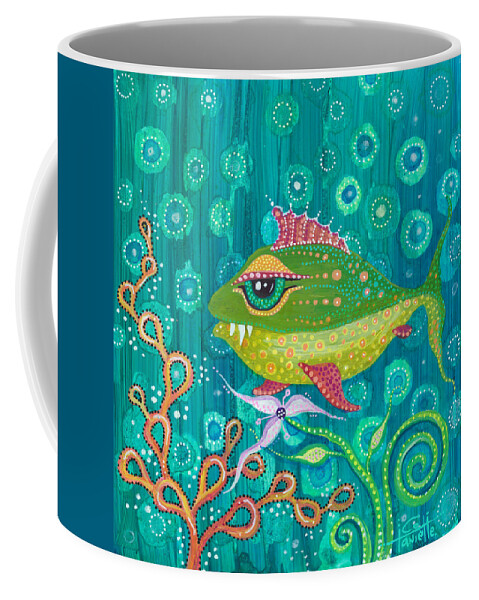 Fish Coffee Mug featuring the painting Little Frankie by Tanielle Childers