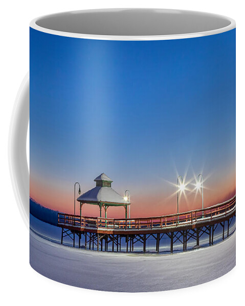 Lake Neatahwanta Coffee Mug featuring the photograph Little Lake Pier by Rod Best
