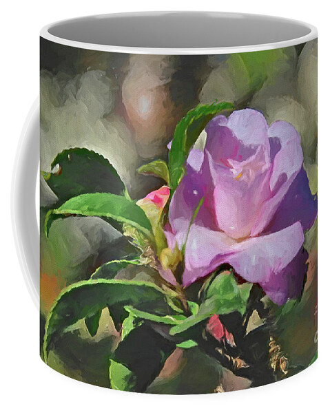 Floral Coffee Mug featuring the photograph Little Rose - Camellia by Diana Mary Sharpton