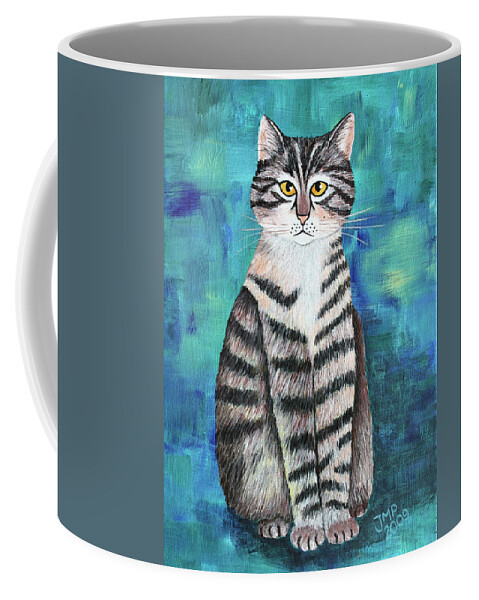 Acrylic Coffee Mug featuring the painting Little Tiger by Jutta Maria Pusl