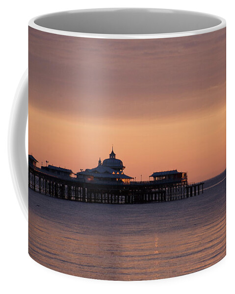 Sea Coffee Mug featuring the photograph Llandudno pier at dawn by Christopher Rowlands
