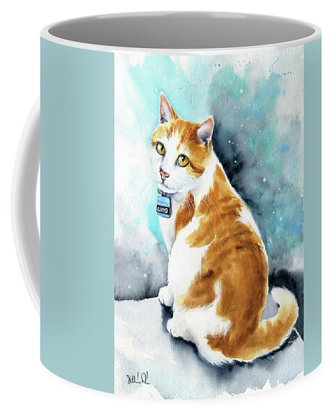 Cats Coffee Mug featuring the painting Lloyd The Cat by Dora Hathazi Mendes