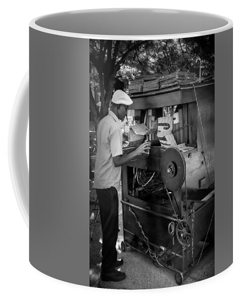 Manovela Music Coffee Mug featuring the photograph Loading the street organ by Micah Offman