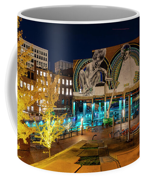 Lock 4 Coffee Mug featuring the photograph Lock 4 at Night II by Tim Fitzwater