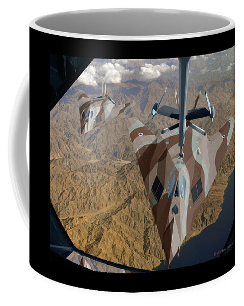 Lockheed Coffee Mug featuring the digital art Lockheed F-117I Stealth by Custom Aviation Art