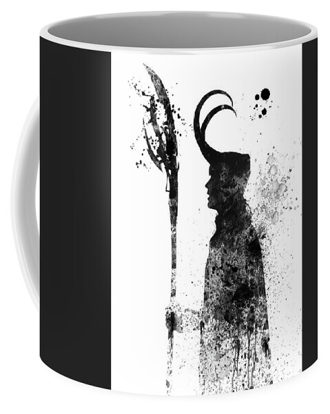 Loki Coffee Mug featuring the mixed media Loki Watercolor by Naxart Studio