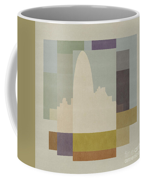 London Coffee Mug featuring the mixed media London Square - Gherkin by BFA Prints