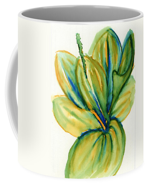 Plant Coffee Mug featuring the painting Lone Broadleaf Plantain by Tammy Nara