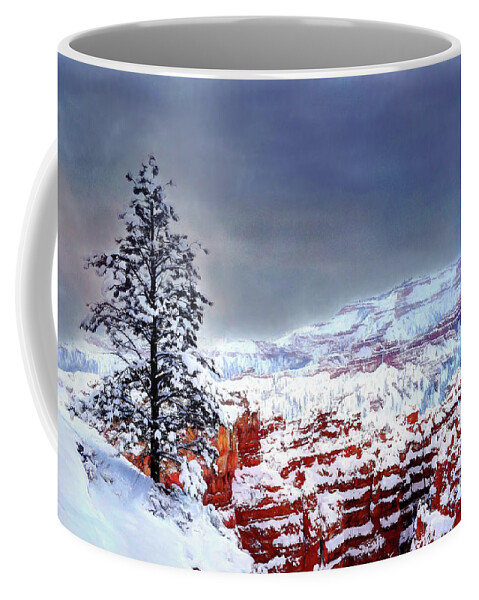 Bryce National Park Coffee Mug featuring the photograph Lone Pine in a Painted Sky - Bryce National Park by Wayne King