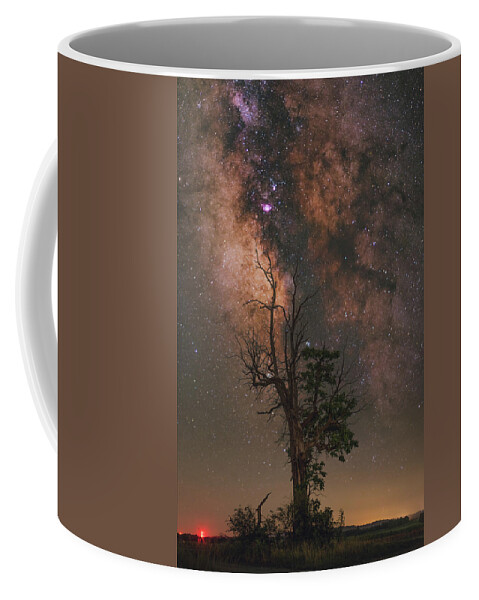Nightscape Coffee Mug featuring the photograph Lone Tree by Grant Twiss