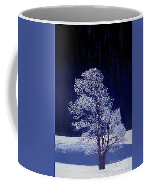 Dave Welling Coffee Mug featuring the photograph Lonely Rime Ice Covered Tree Yellowstone National Park by Dave Welling