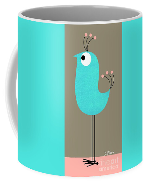  Coffee Mug featuring the digital art Long Leg Bird by Donna Mibus