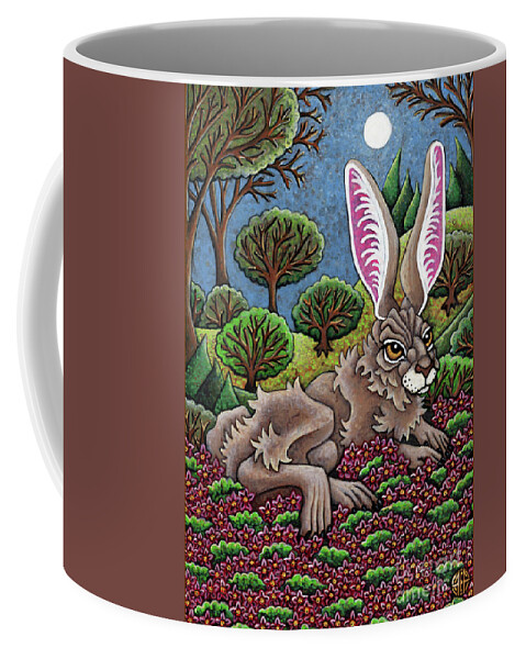Hare Coffee Mug featuring the painting Long Were The Nights by Amy E Fraser