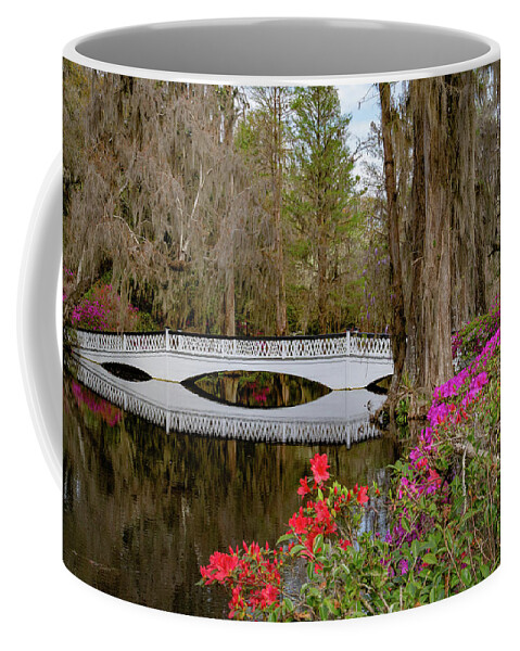 Bridge Coffee Mug featuring the photograph Long White Bridge by Cindy Robinson