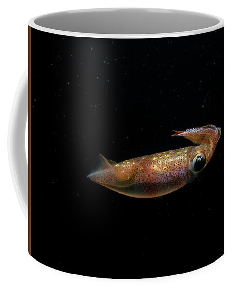Squid Coffee Mug featuring the photograph Longfin Squid in the water column by Brian Weber