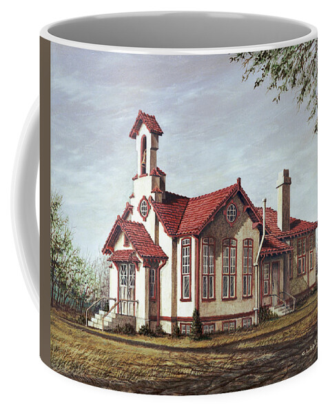 Architectural Landscape Coffee Mug featuring the painting Longview Chapel, Longview Farm by George Lightfoot