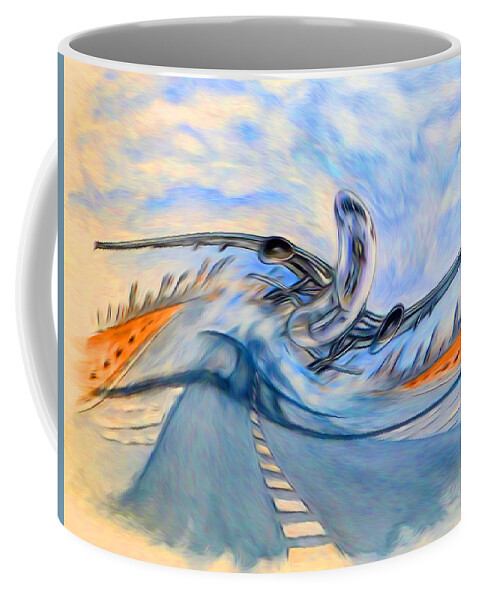 Abstract Art Coffee Mug featuring the digital art Look at Me....I'm Flyin' by Ronald Mills