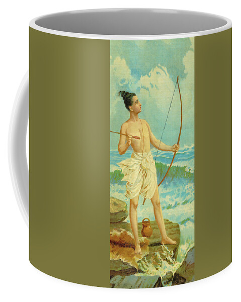 Raja Ravi Varma Coffee Mug featuring the painting Lord Rama by Ravi Varma
