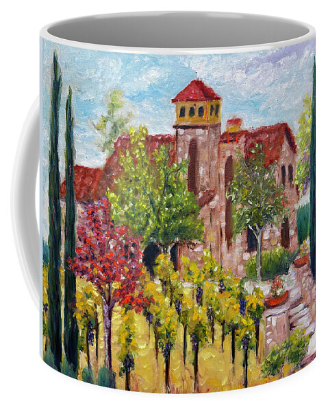 Lorimar Vineyard And Winery Coffee Mug featuring the painting Lorimar in Autumn by Roxy Rich