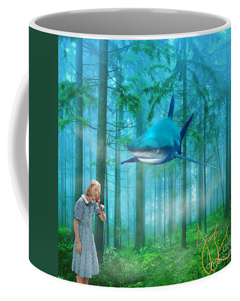 Girl Coffee Mug featuring the digital art Lost in the Woods by Janice Leagra