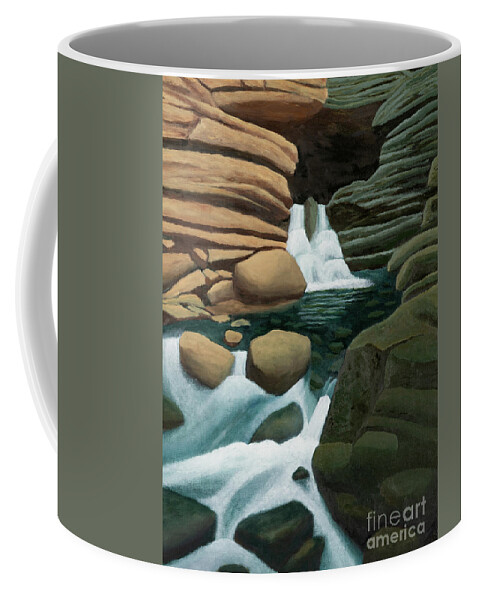 Lost Valley Coffee Mug featuring the painting Lost Valley Natural Bridge by Garry McMichael