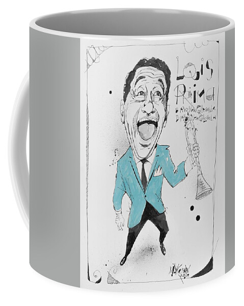  Coffee Mug featuring the drawing Louis Prima by Phil Mckenney