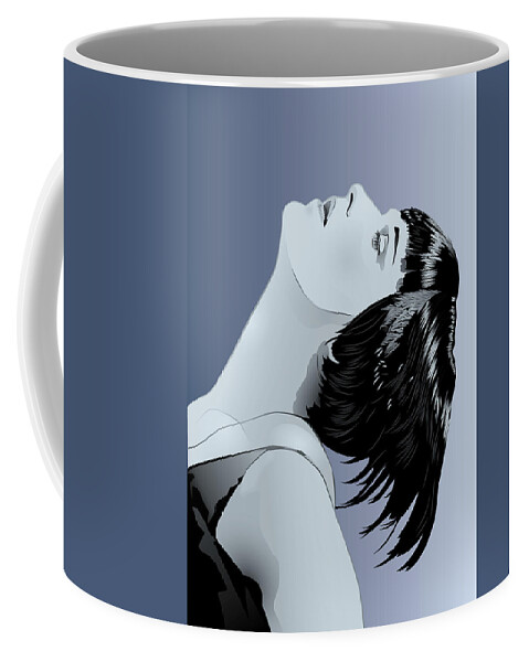 Louise Brooks Official Coffee Mug featuring the digital art Louise Brooks in Berlin - Azure Ombre by Louise Brooks