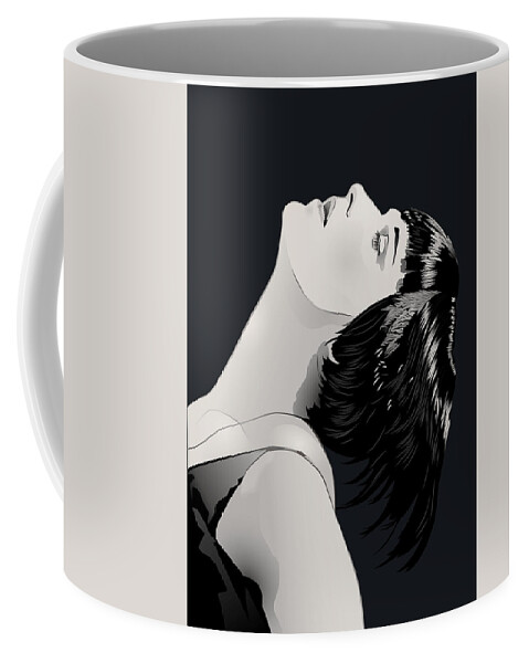 Louise Brooks Official Coffee Mug featuring the digital art Louise Brooks in Berlin - Midnight Indigo by Louise Brooks