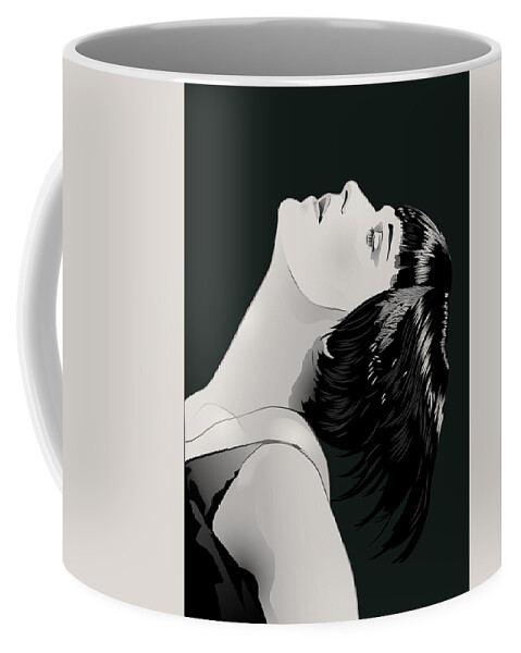 Louise Brooks Official Coffee Mug featuring the digital art Louise Brooks in Berlin - Onyx Pine by Louise Brooks
