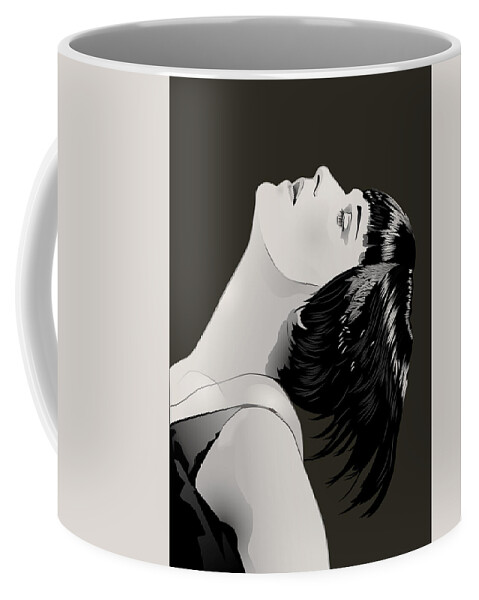 Louise Brooks Official Coffee Mug featuring the digital art Louise Brooks in Berlin - Sable Mink by Louise Brooks